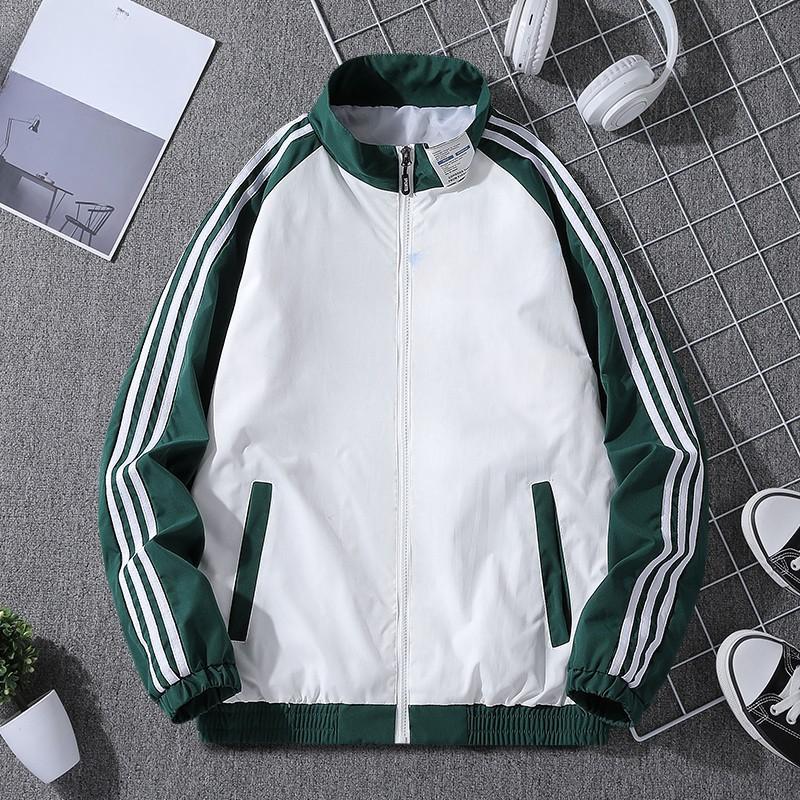 Спортивная куртка для студентов на весну и осень, свободная куртка, мужской кардиган с воротником-стойкой и тремя полосками, спортивный топ