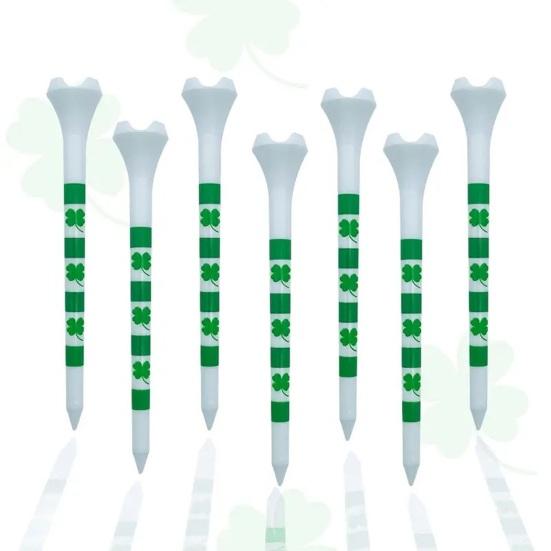 10 Pcs Plastic Golf Tees 3-1/4 Inch Four Leaf Clover Unbreakable Golf Tees To Minimize Friction Side Spin