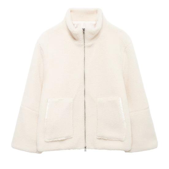 Женское зимнее шерстяное пальто с отложным воротником и карманами, свободная однотонная термозастежка-молния с длинными рукавами, куртка для школы, свиданий, поездок на работу