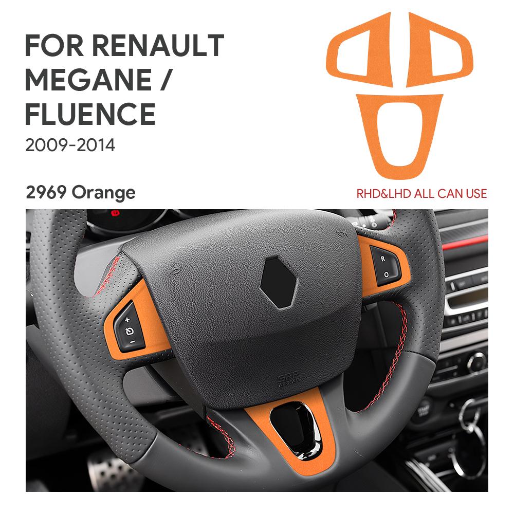 Для Renault Fluence Megane 3 RS Scenic 2009 2010 2011-2015 Верхняя накладка на руль из замши Наклейка LHD RHD Аксессуары для интерьера