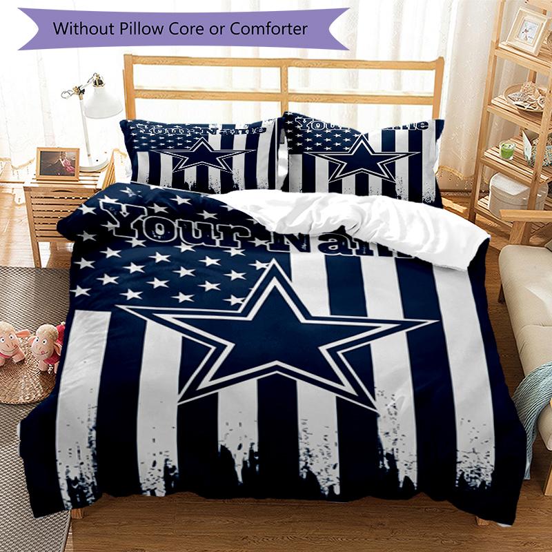 American Pride Custom Name Text Print 1Pc Bedding Set Duvet Cover With Two Pillowcases Soft Bed Linen For Household Bedroom