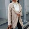 Women's Hooded Loose Double-sided Plush Solid Color Cardigan Jacket