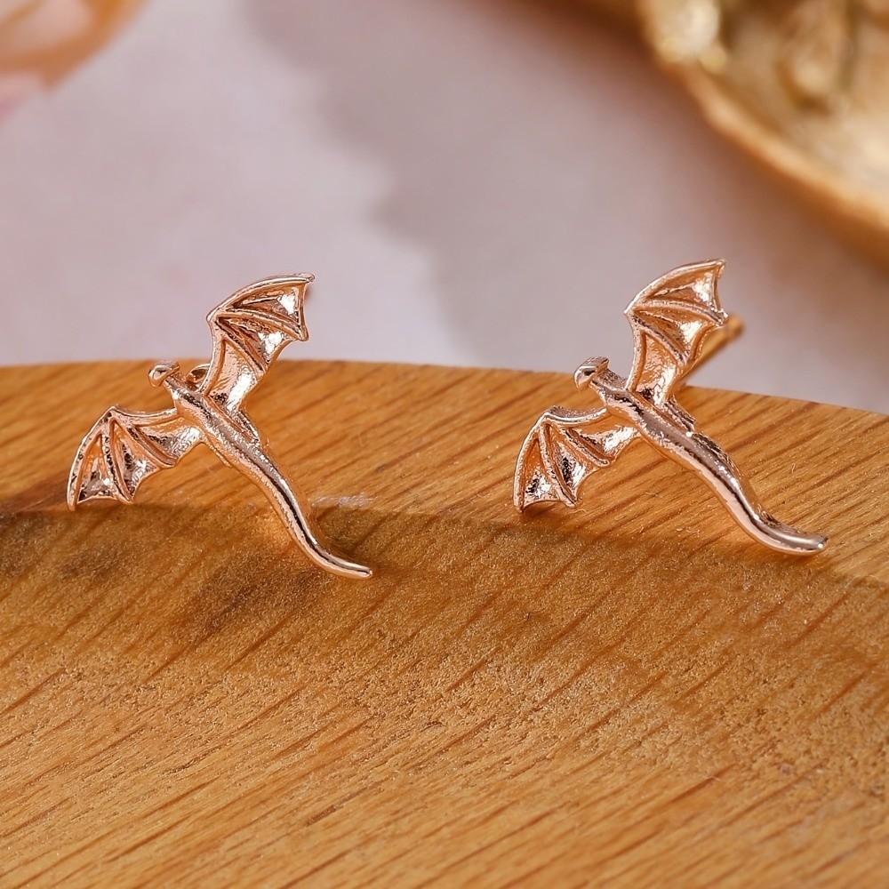 Personality Vintage Dragon Earrings Unique Flying Dragon Stud Earrings Metal Stud Earrings Daily