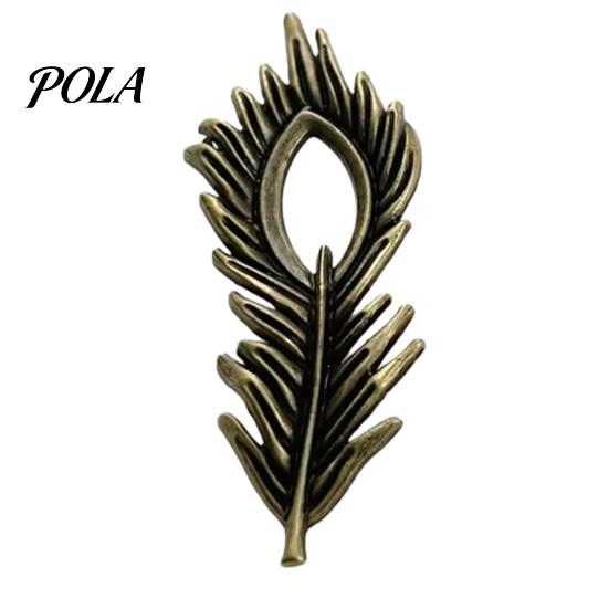 Women Lapel Pin Men Suit Pin, Feather Apricot Leaf Design Brooch Scarf Fixing Zinc Alloy for Shirt Collar Coat Cardigan