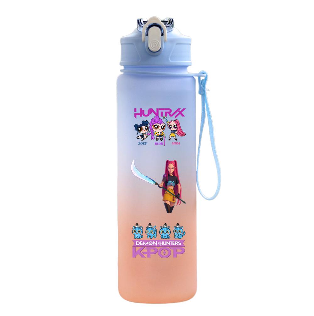 750Ml Water Bottle Demon Hunters Printed Large Capacity Drinking Cup Portable Outdoor Sports Water Cup Children Kid Gift