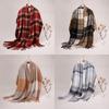 2025 Autumn/Winter Unisex 100% Pure Cashmere Plaid Scarf Shawl