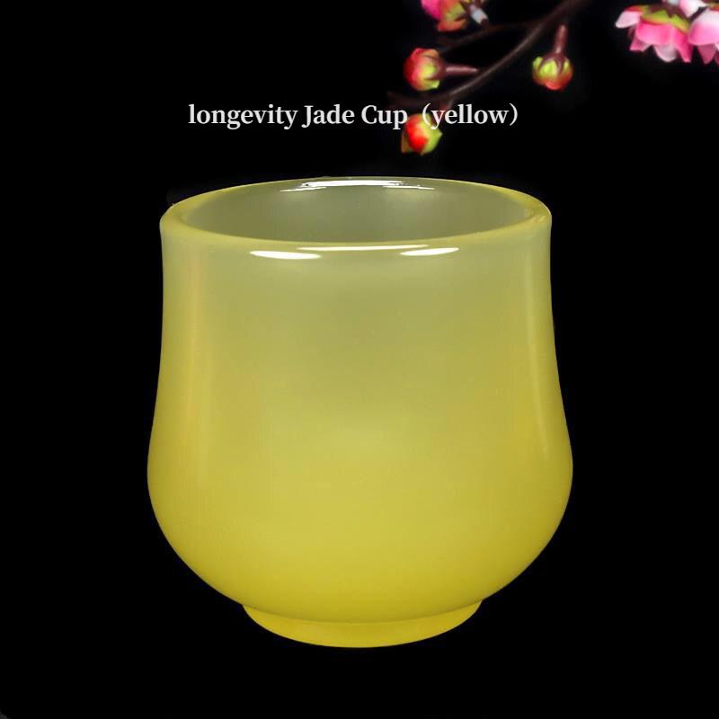 Изумрудная чашка для вина Бокал для чая Кунг-фу Чайный сервиз для здоровья Высококачественный нефритовый набор из натурального нефрита Нефритовая посуда Чай в китайском стиле