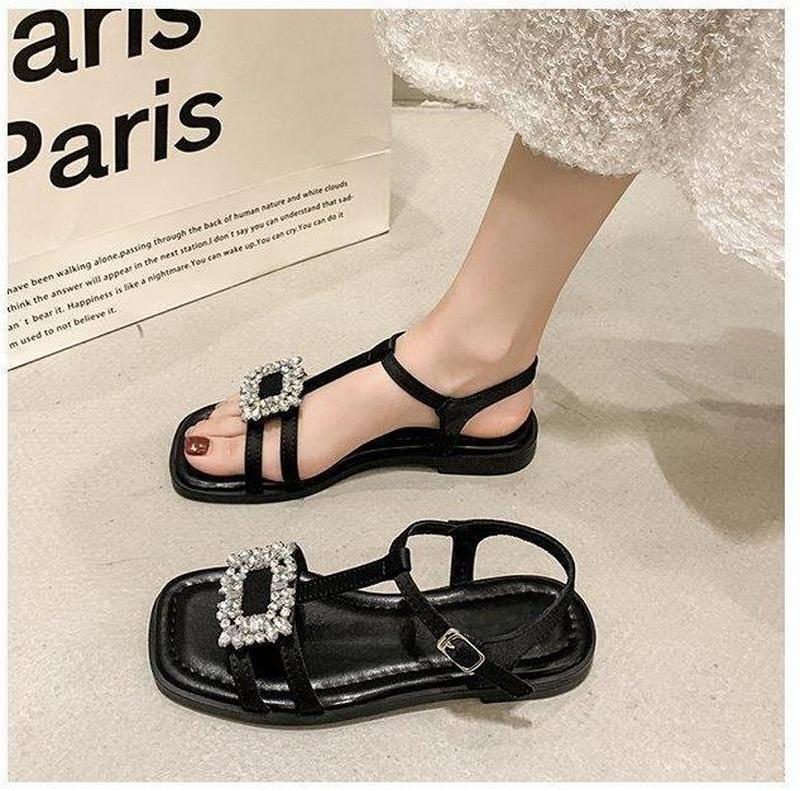 2025 Summer Gladiator Women Sandals Elegant Narrow Band Open Toe Shoes Ladies Comfort Flats Beach Sandalias Slides Shoes
