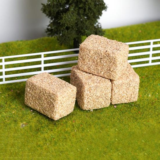 4 шт. Миниатюрная модель тюка сена, реалистичное украшение для мини-стога сена, крошечный круглый искусственный тюк соломы, аксессуары для украшения кукольного домика на ферме
