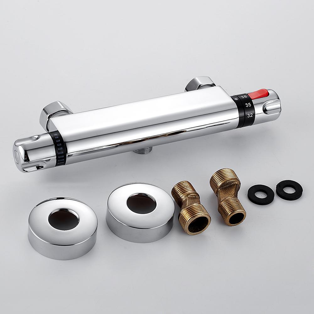 Термостатические смесители для душа, набор хромированных термостатических смесителей для ванной комнаты, смеситель для горячей и холодной воды, смесительный клапан для ванны