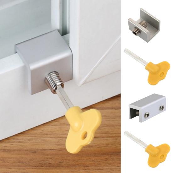 2 шт. замки для раздвижных окон без перфорации, гибкие регулируемые замки для окон из нержавеющей стали, безопасный замок для ежедневного использования