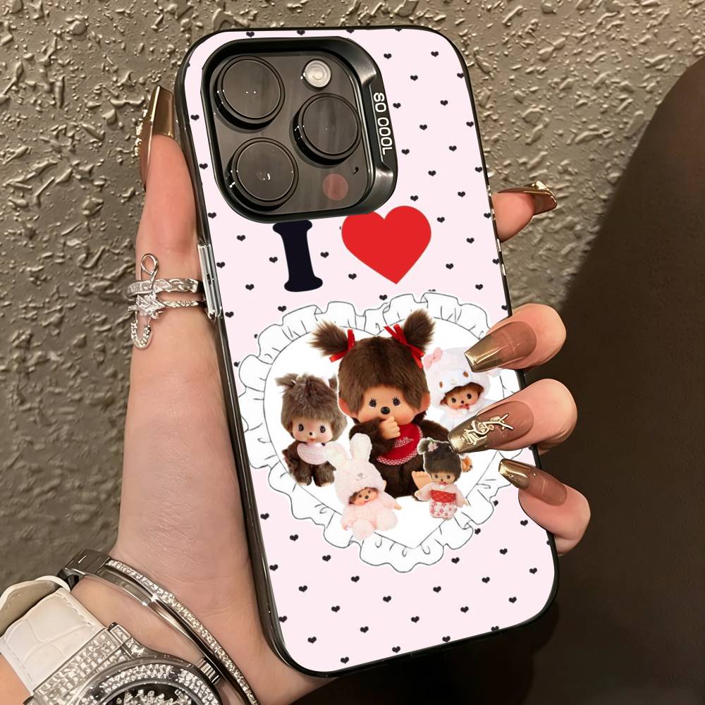 E-Cute Monchhichis    Phone Case For iPhone 17,16,15,14,13,12,11 Plus,Pro Max,XS,Colorful Silver Phone case Funda Cover