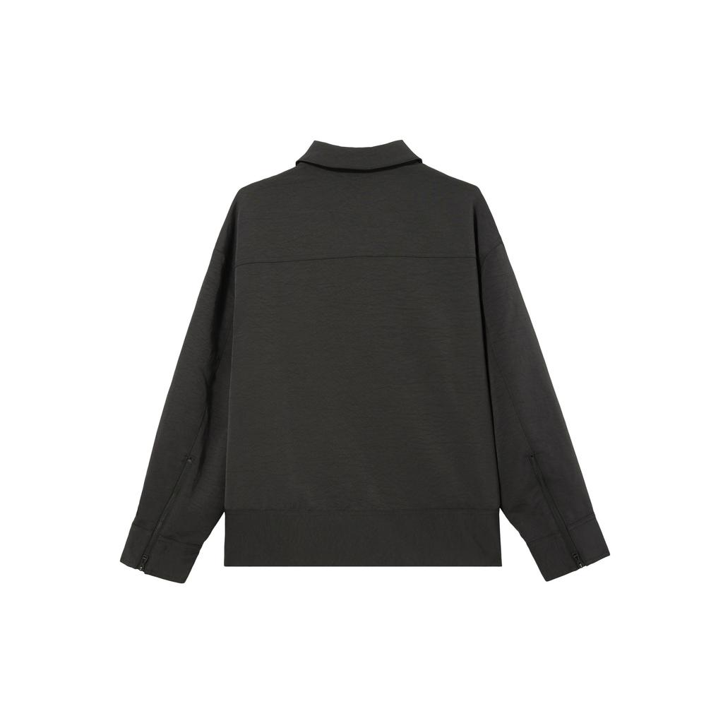 Jordan Сплошной цвет с карманом на молнии и воротником с длинным рукавом Женская верхняя одежда Серый DX0505-022