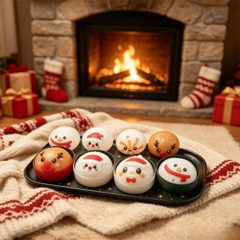 Snowman Shape Christmas Dumpling Squishy Toy Christmas Steamed Bun Squeeze Toy  Christmas Gift