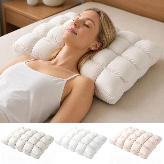 Everyday Use Pillow Puff Cooling Pillow, Soft Breathable Quilted Sleeping Machine Cool Touch Washable, Fluffy Cloud-like for Side And Back Sleepers