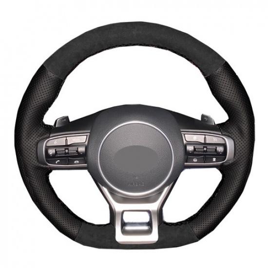 DIY Suede Car Steering Wheel Cover For Kia K5 GT GT-Line Sedan