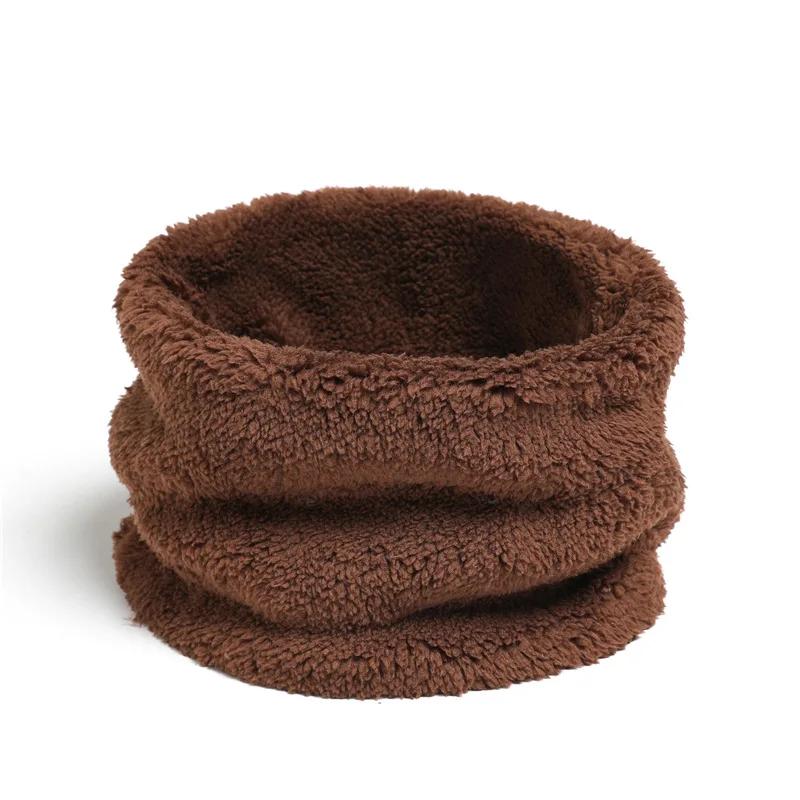 New Cashmere Warm Neckerchief Winter Ring Scarf Solid Plush Thick Neck Scarves Men Women Children Full Face Mask Bufanda Muffler