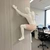 Wall Climbing Man Figurine Adhesive Climber Wall Decoration Modern Wall Art Climber Statue for Home Office Bedroom Living Room