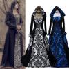 Платье в готическом стиле длиной до пола для женщин, готическое макси, для Хэллоуина, косплея, ретро, средневековое