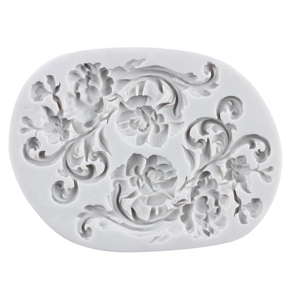 Силиконовая форма в стиле барокко, кружевная рамка со свитками, формы для мастики, инструменты для украшения торта, тематический торт, десерт, декорированная форма для шоколада и конфет