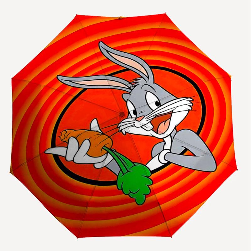 1pc Bugs Bunny carrot Automatic Open/Close Umbrella Compact Folding Umbrella with 8-Rib Shaft lightweight esign, for Women/Men1148A