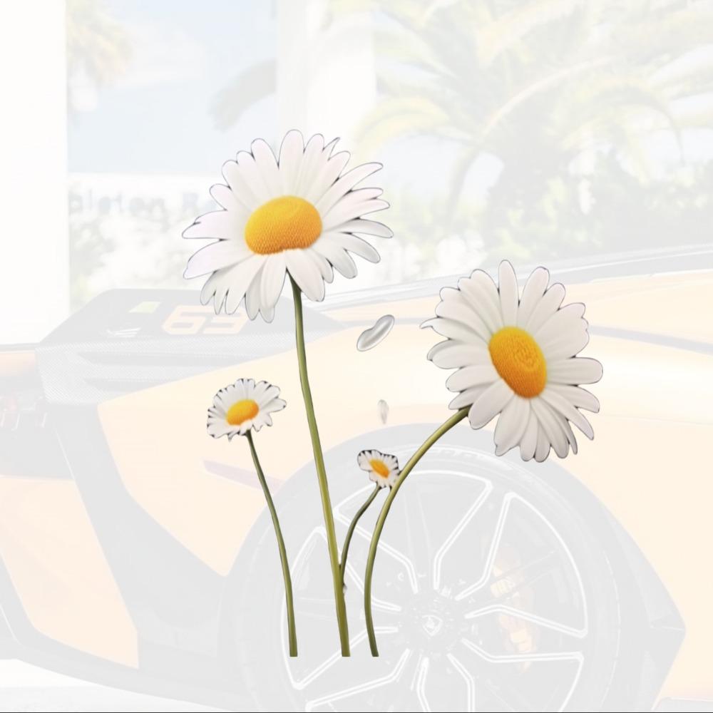 Durable Daisy Car Stickers Hide Scratches Auto Window Door Bumper Waterproof Decals for All-Terrain Vehicles Car Accessories