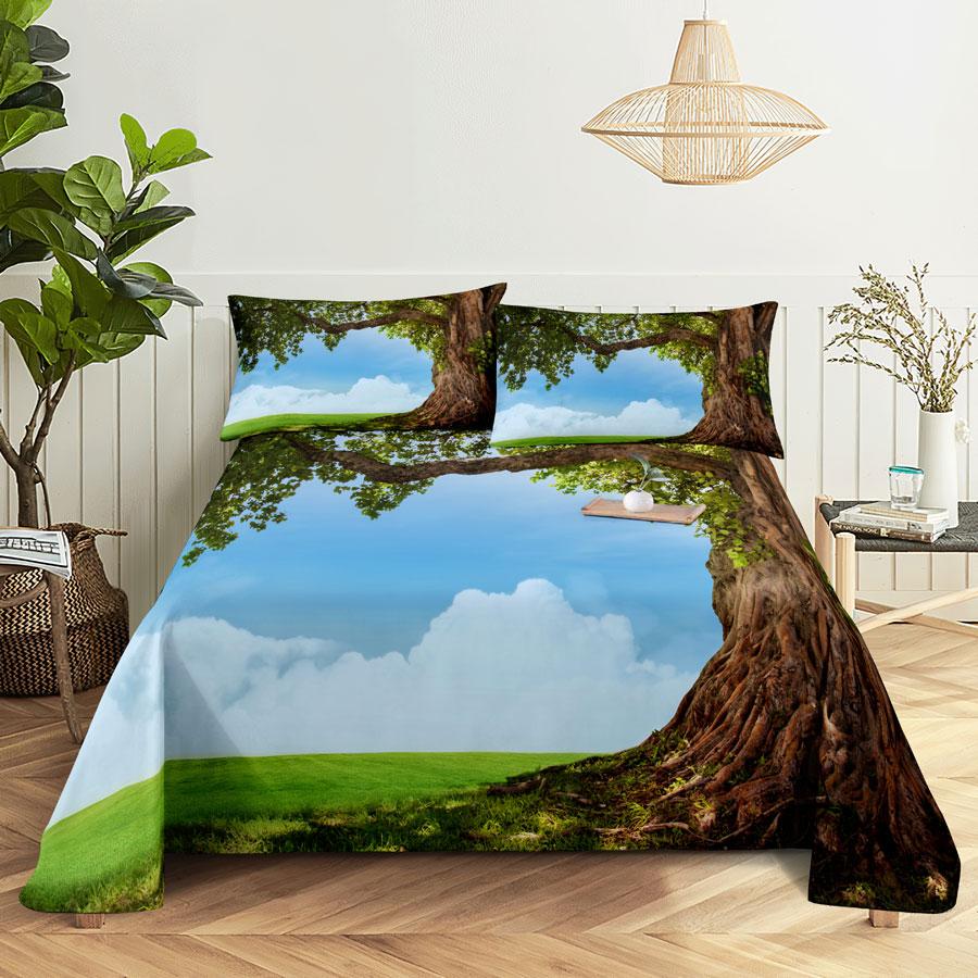 Comforter Scene Bed Sheet And Bedding Linens Queen King Double Size 220X240 Trees For Bedroom Soft Twin Full Single