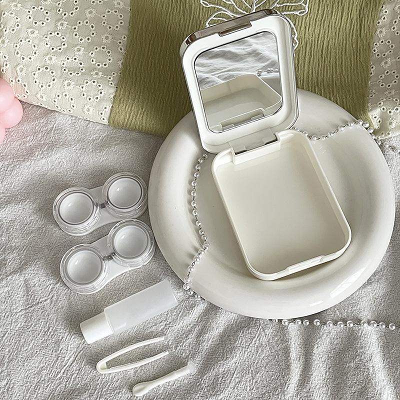 Два контейнера для контактных линз для девочек портативный мини-бокс для хранения контактных линз комплект