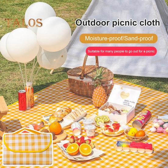 Одеяло для пикника на открытом воздухе, портативный очень большой водонепроницаемый пескозащитный пляжный коврик, складной прямоугольный коврик для кемпинга, влагостойкий коврик с ремнем для переноски