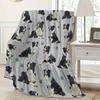 Cozy Border Collie Print Flannel Blanket Tear Resistant All Season Warm Throw for Pet Lovers Home Office Decor
