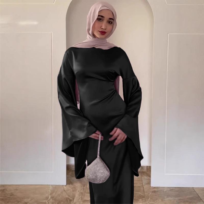 Женское платье Temperament Elegant с рукавами-крылышками и круглым вырезом