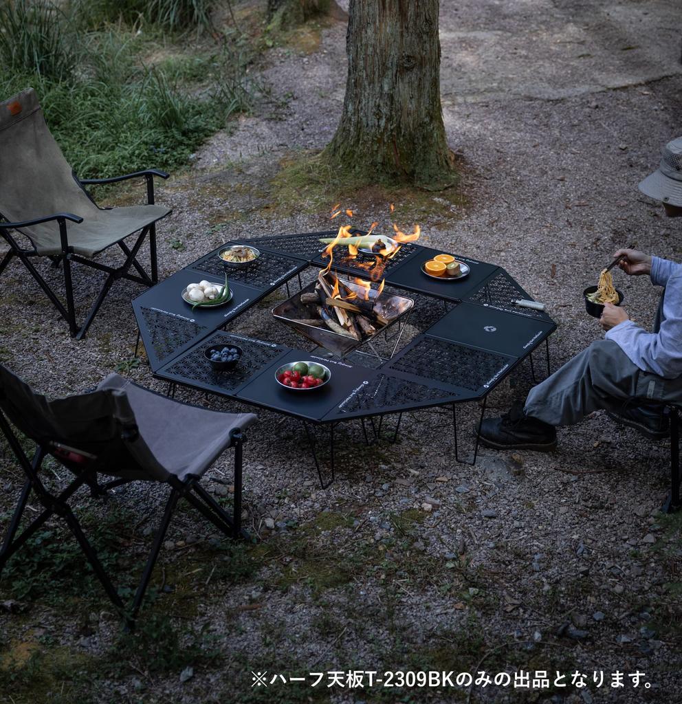 CAMPING MOON Field Rack, Connectable Half Top, Aluminum Top, Black, T-2309-BK