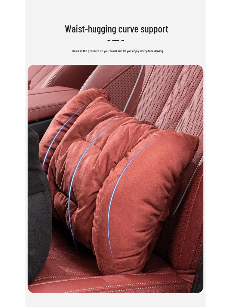 Роскошный зимний замшевый подголовник для автомобиля: Плюшевая подушка для поддержки поясницы и шеи