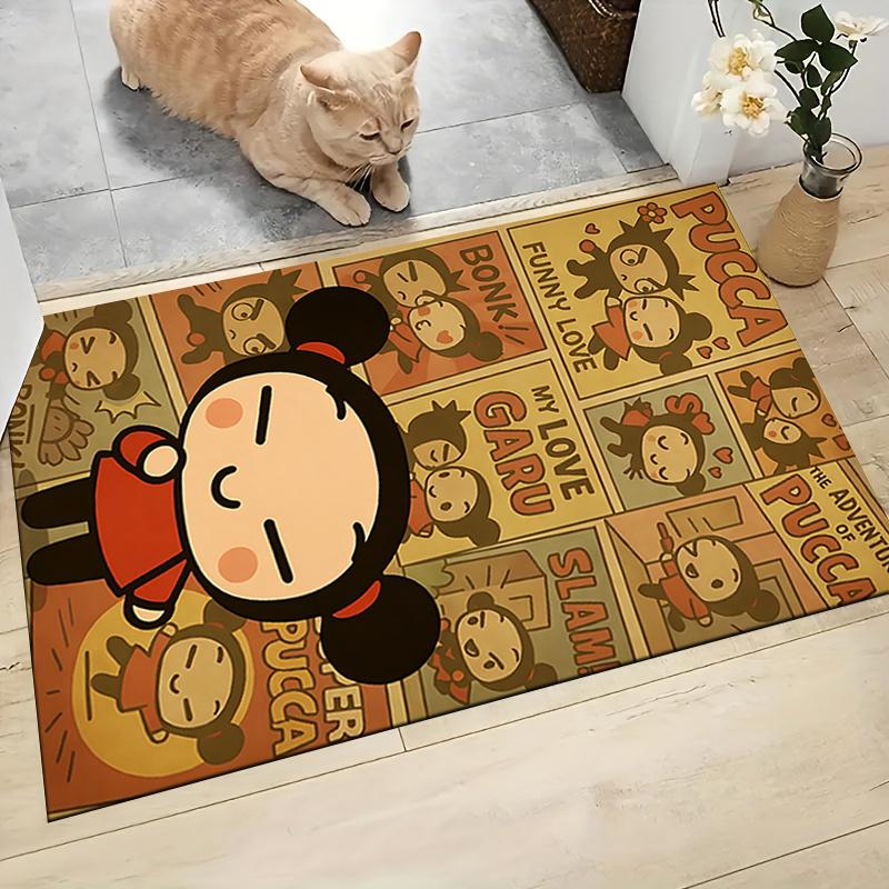 1Pc Pucca'S Love Adventures Carpet Rug Customizable Soft Washable Antislip Home Living Room Sofa Mats Personalized Rug 0917298