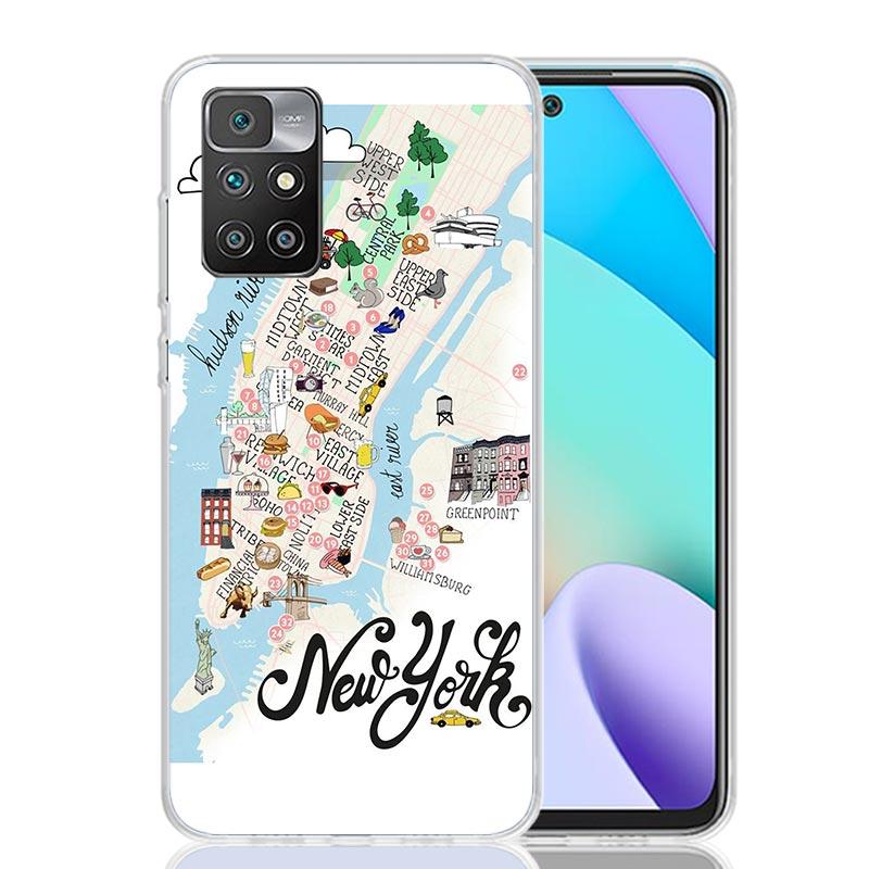 NYC New York City Phone Case For Xiaomi Redmi 12C 13C 14C 12 13 10 10A 10C 9 9A 9C 9T 8 8A 7 7A 6 6A K70 K60 K40 K20 Pro 12C 12