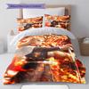 Demon Slayer Nezuko Kamado Chibi Style Bedding Set Anime Duvet Cover Polyester Soft Bed Linen Set -QJY