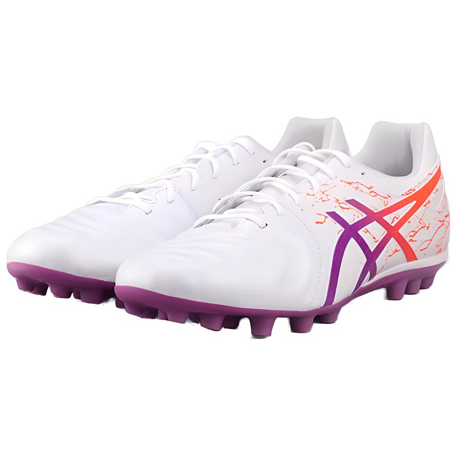 Asics Серия Ds Light Удобная посадка Ag (Резиновые короткие шипы) Футбольные бутсы из кожи кенгуру Мужские футбольные бутсы Бело-фиолетовые 1103A032104