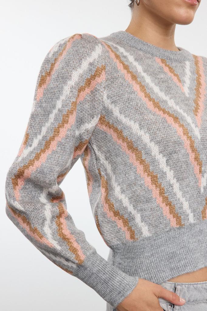 Women's Elegance Style Sweater Gray Soft Textured Knitwear Sweater