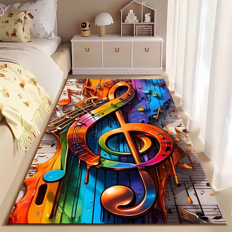 Colorful Musical Notes Design suitable as a non-slip mat for the living room or bedroom sofa