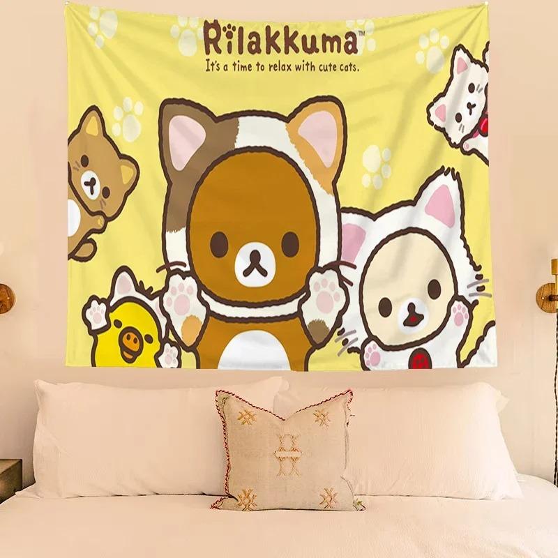 Cute Bear Cartoon Decorative Tapestry Home Wall Decoration Office Living Room Tapestry