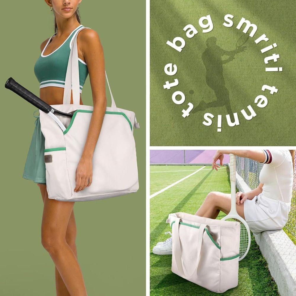 Large Capacity Tennis Racket Shoulder Bag Canvas Badminton Racket Handbag Durable Tennis Tote Bag