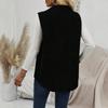Женский модный однотонный жилет с воротником и кардиганом, повседневный жилет без рукавов для работы