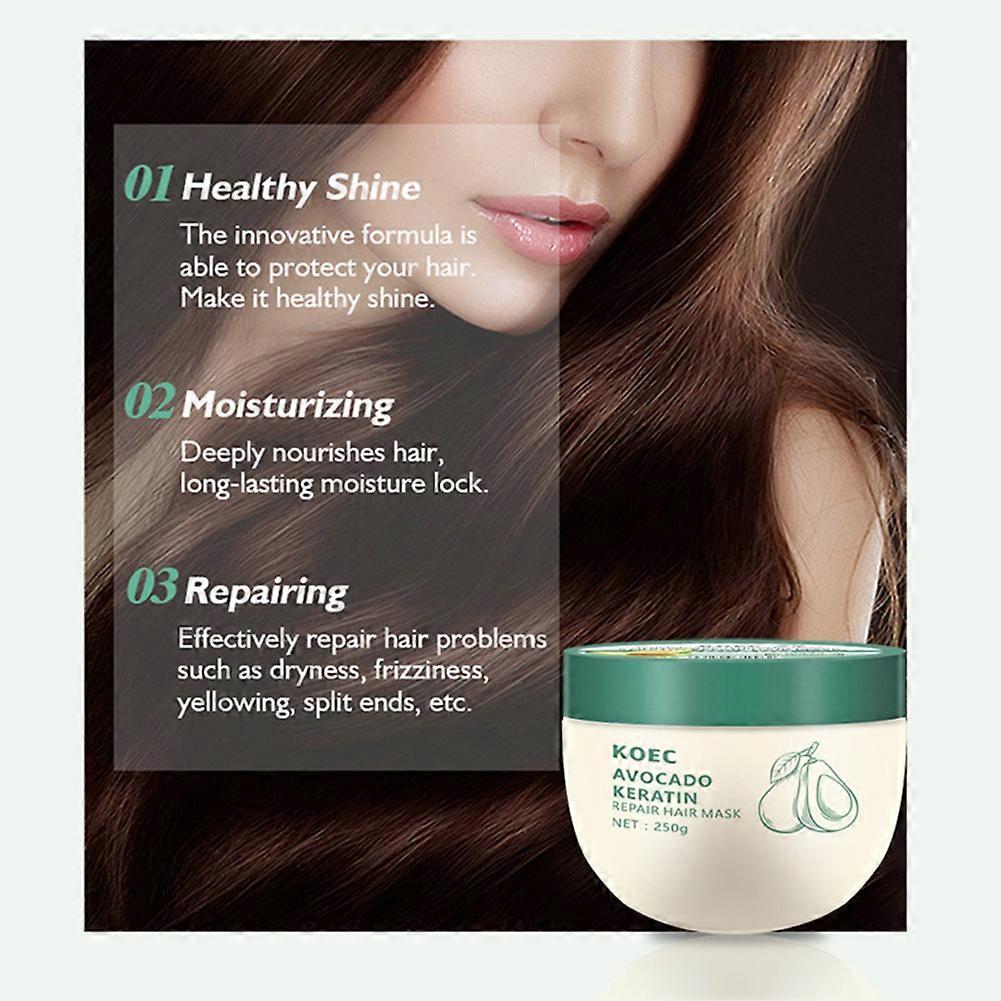 250g Avocado Keratin Hair Mask - Nourishes, Smoothes & Repairs Hair, Deep Conditioning Treatment for Soft, Healthy Hair