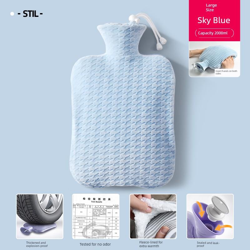 Water-Filled Hot Water Bottle for Warming Beds and Blankets, Special Foot Warmer, Thickened Explosion-Proof Hot Water Bag, Genuine Product from