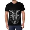 Пентаграмма с Бафометом Сатанинский Козел Классическая Футболка с Коротким Рукавом Круглый Вырез Топы с Напечатанным Рисунком для Мужчин