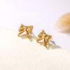 Niche Design Simple Golden Bow Earrings for Women In Summer High-end Earrings Small and Fashionable Earrings