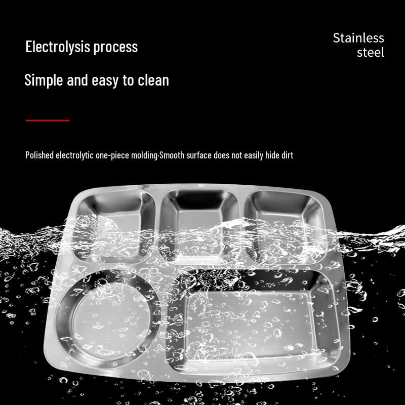 Jiwanggu 201 Нержавеющая сталь 5-секционная глубокая столовая тарелка