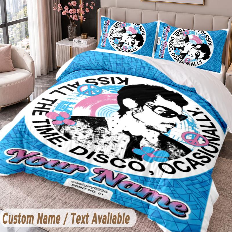 Custom Name Text 3Pcs Bedding Set Harry Styles Duvet Cover And Two Pillowcases