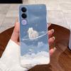 Casing For Vivo V70 FE Case V2550 Aesthetic Fashion Cute Cat Cartoon Soft Silicone Back Cover Transparent TPU Phone Case Bumper