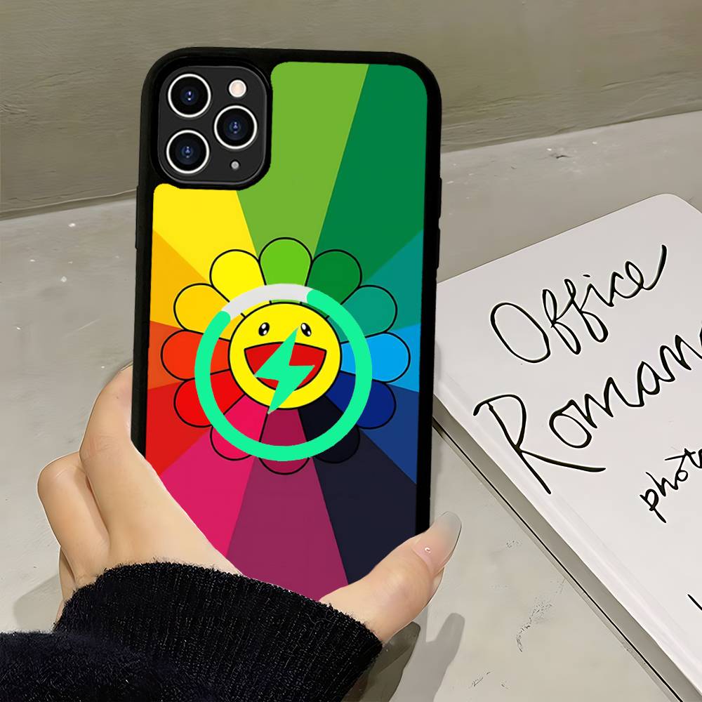 Чехол для телефона T-Takashi Flower M-Murakami Для Magsafe Магнитный Беспроводной Для IPhone 16 15 14 13 12 11 17 Pro Max Plus